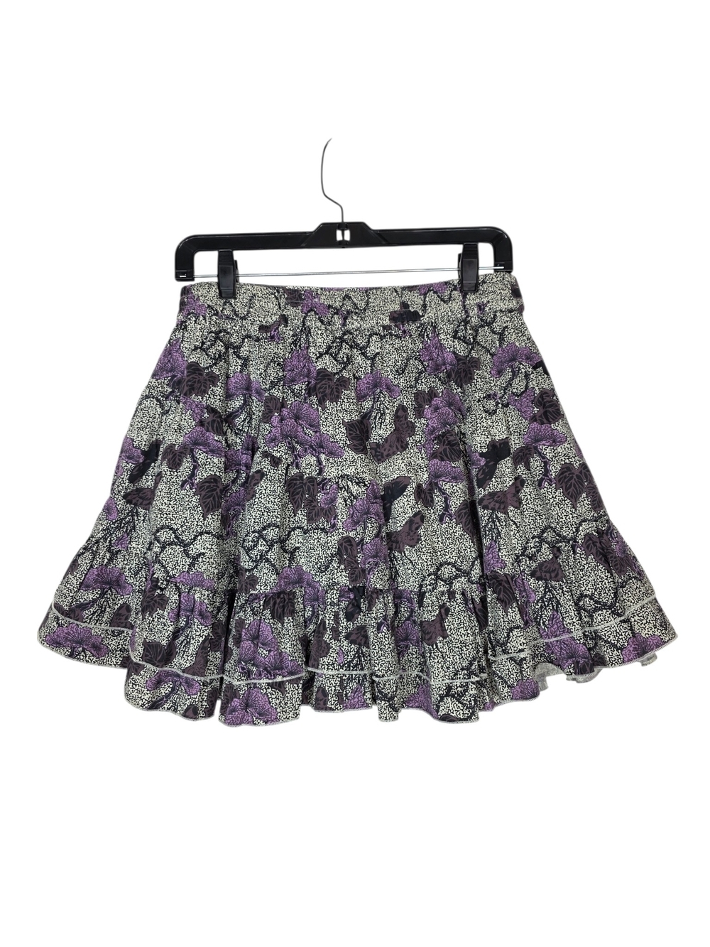 Sofie Schnoor Tiered Floral Circle Skirt in Purple and Black